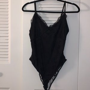 NWT Francesca's Black Lace Bodysuit